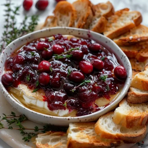 Cranberry Brie Cheese Appetizer serv Cranberry Brie Cheese Appetizer