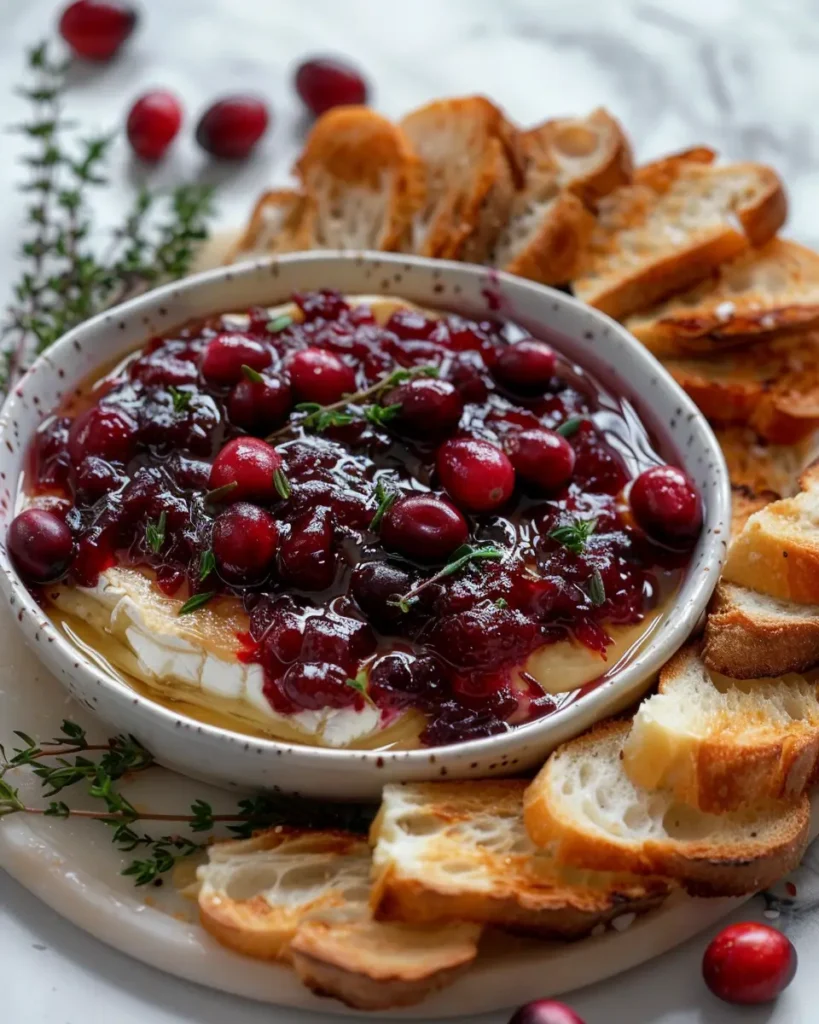 Cranberry Brie Cheese Appetizer serv Cranberry Brie Cheese Appetizer