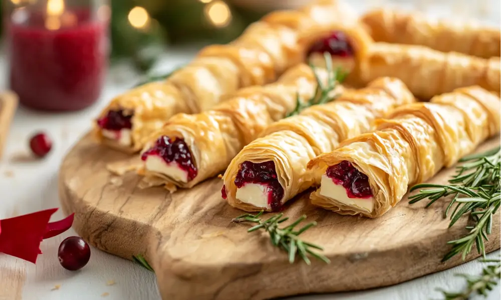 Cranberry and Brie Filo Crackers 1 Cranberry and Brie Filo Crackers