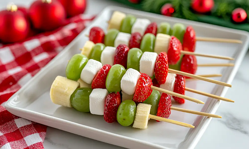 Easy Grinch Fruit Sticks 1 Easy Grinch Fruit Sticks