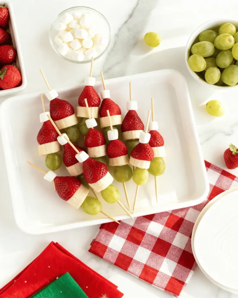 Easy Grinch Fruit Sticks Easy Grinch Fruit Sticks