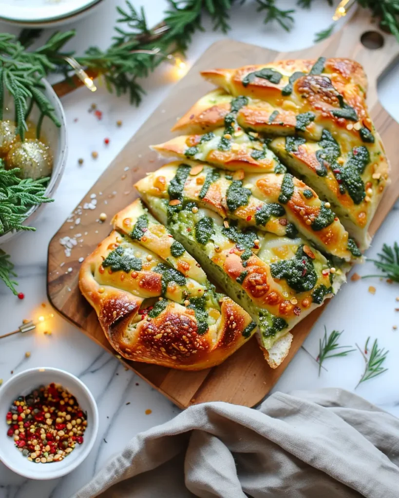 Easy Pesto Mozzarella Christmas Tree Bread Pesto Mozzarella Christmas Tree Bread
