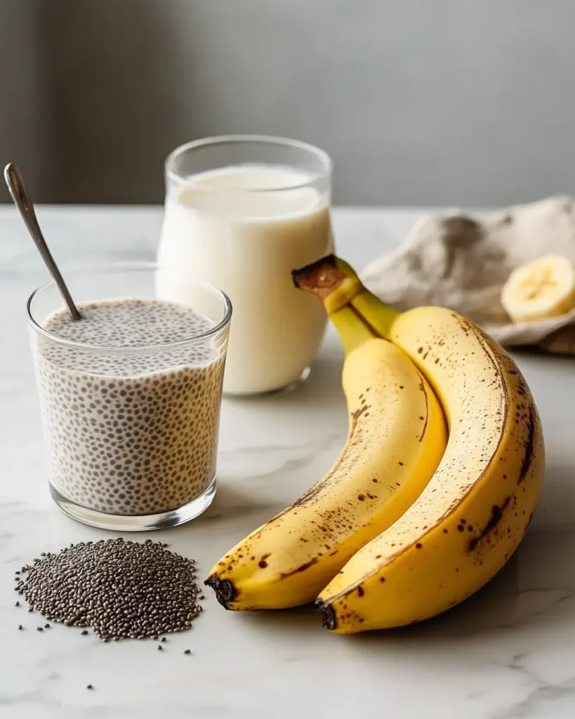INGREDIENT FOR 3 Ingredient Banana Chia Pudding 3 Ingredient Banana Chia Pudding
