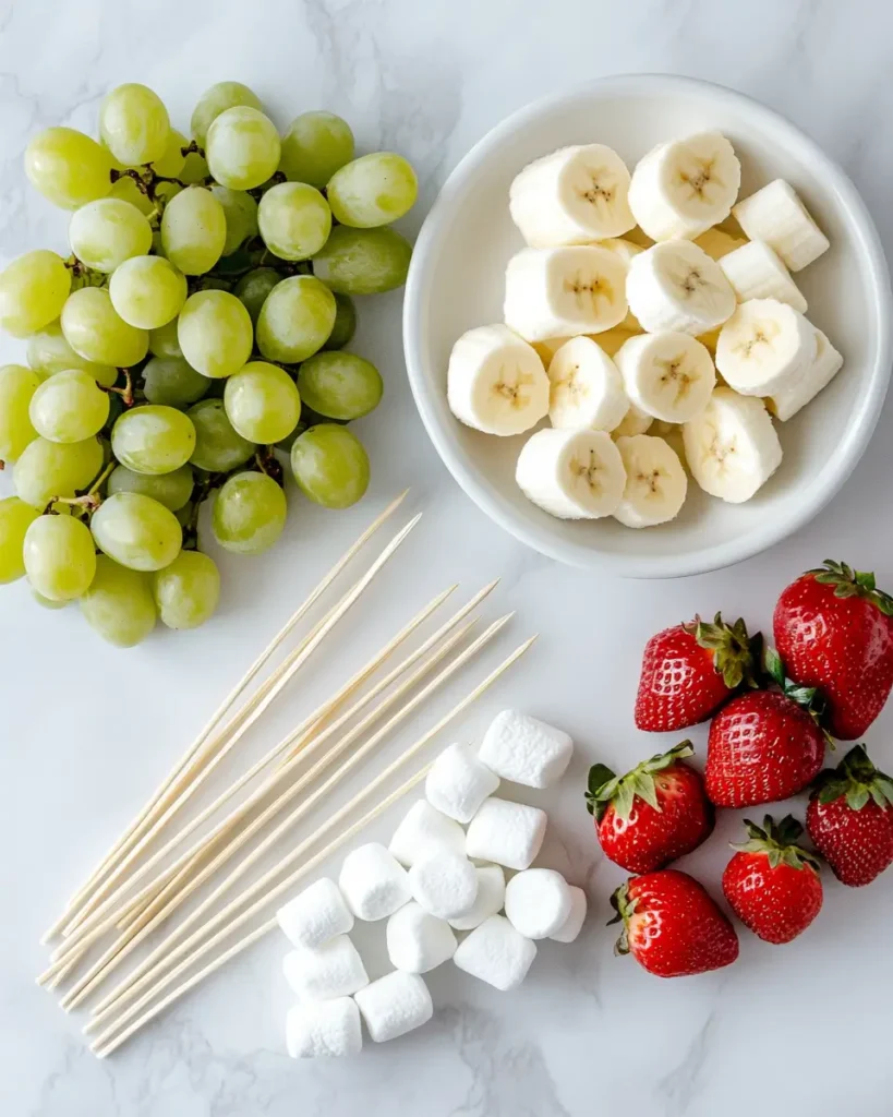 INGREDIENT FOR Easy Grinch Fruit Sticks Easy Grinch Fruit Sticks