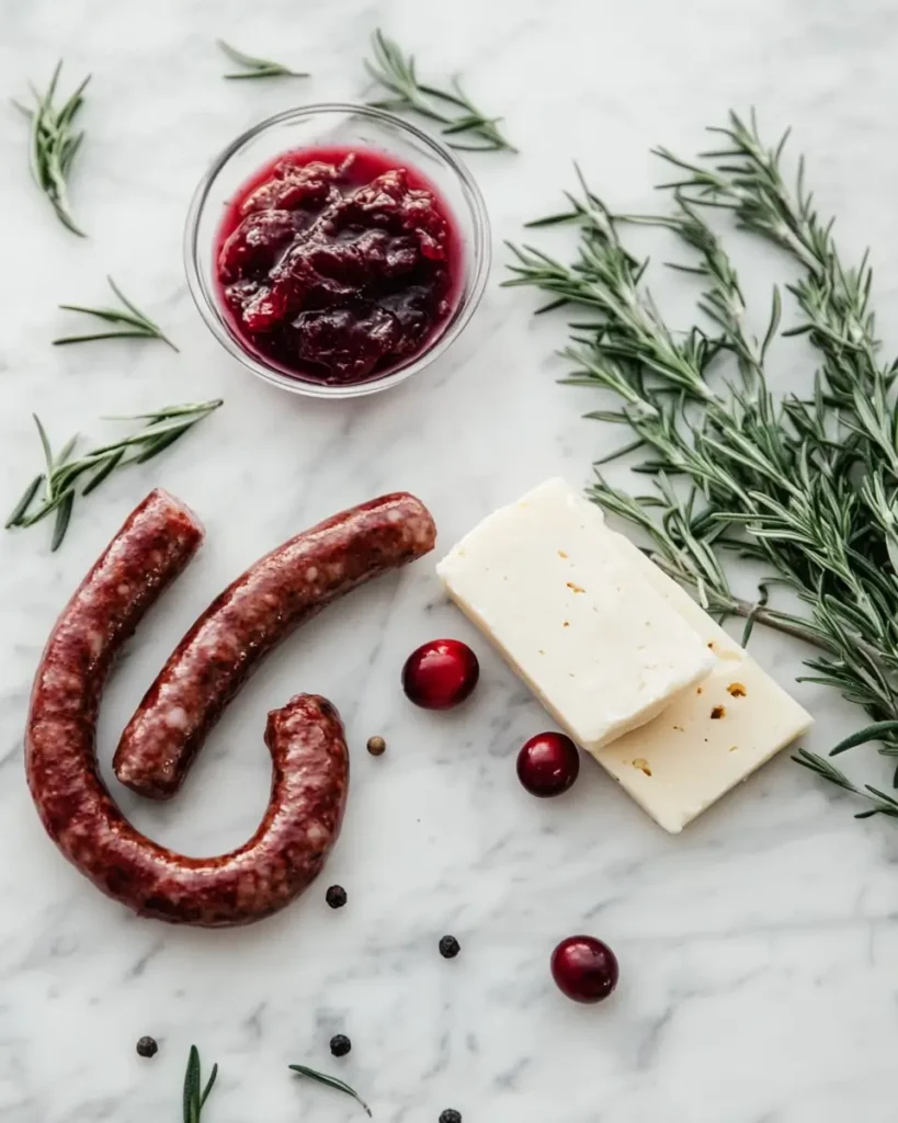 INGREDIENT FOR Smoked Sausage Cranberry Bites Sheet Pan Smoked Sausage Cranberry Bites