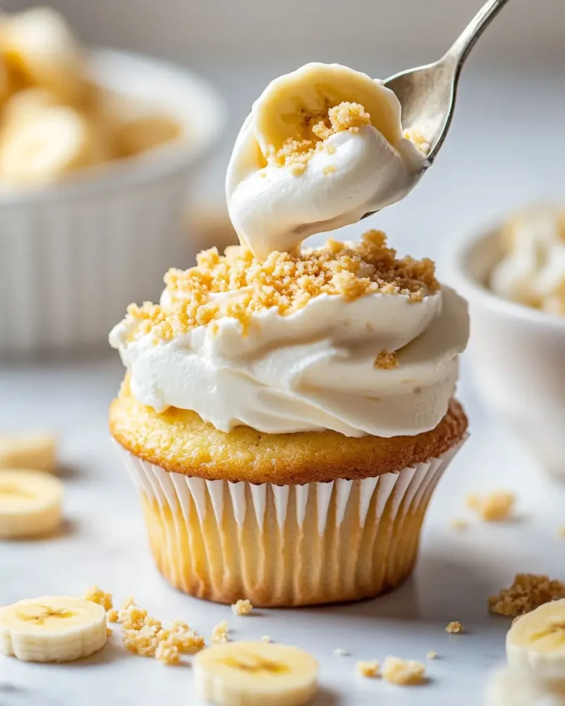Mini Banana Pudding Cupcake Cakes 2 Mini Banana Pudding Cupcakes