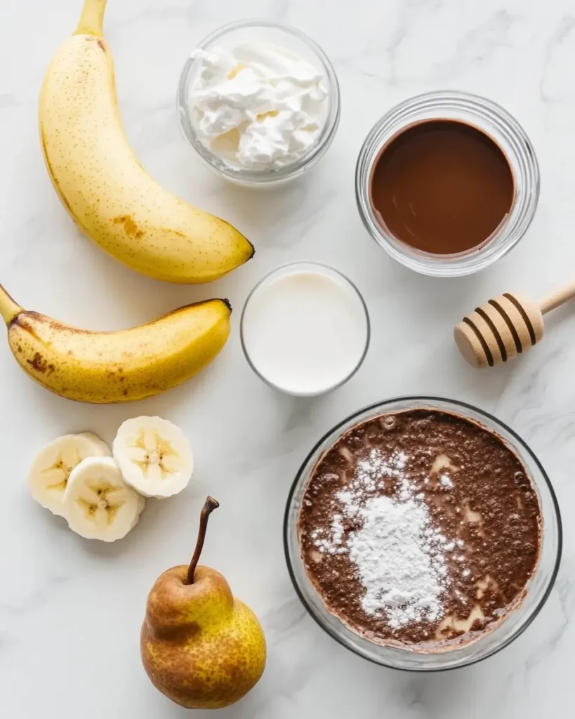 NGR Chocolate Banana Pudding with Roasted Pears