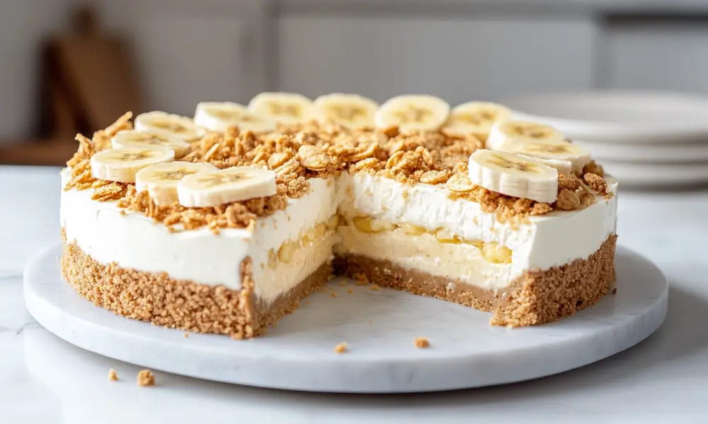 No Bake Banana Pudding Crunch Cheesecake 1 No-Bake Banana Pudding Crunch Cheesecake