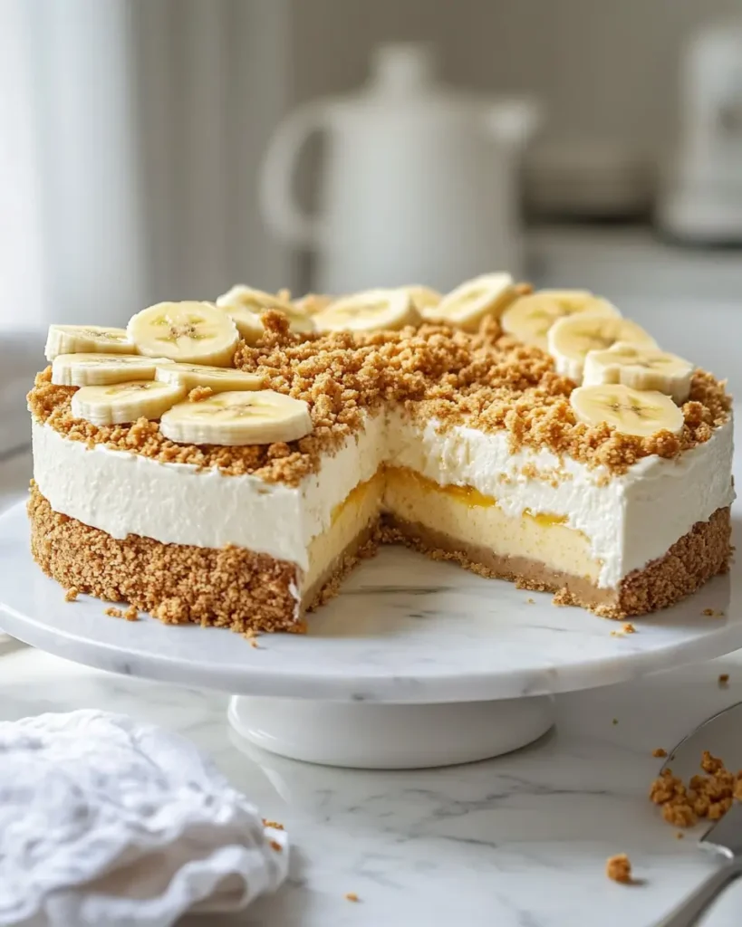 No Bake Banana Pudding Crunch Cheesecake recipe No-Bake Banana Pudding Crunch Cheesecake