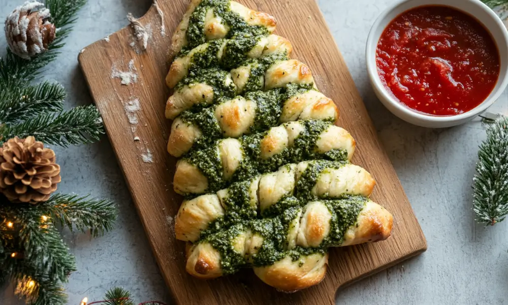 Pesto Mozzarella Christmas Tree Bread 1 Pesto Mozzarella Christmas Tree Bread