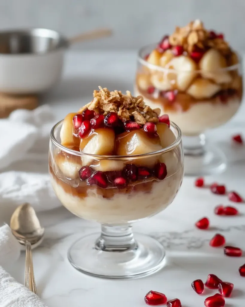 Quick High Protein Banana Pudding with Caramelized Apples Pomegranate 1 Quick High Protein Banana Pudding with Caramelized Apples & Pomegranate