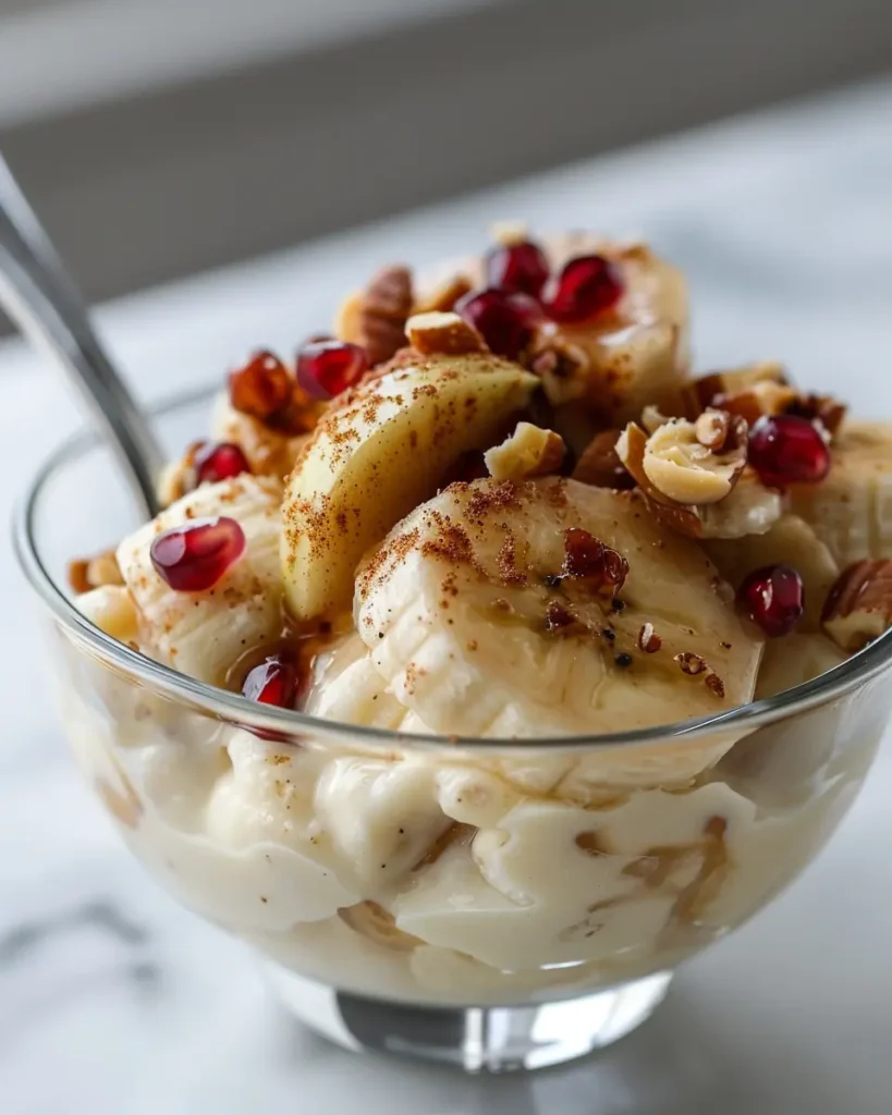 Quick High Protein Banana Pudding with Caramelized Apples Pomegranate 2 Quick High Protein Banana Pudding with Caramelized Apples & Pomegranate