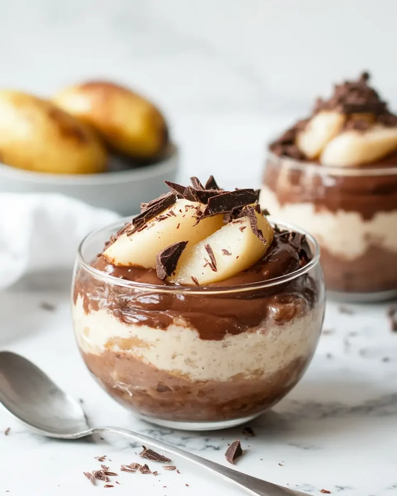 SERVING Chocolate Banana Pudding with Roasted Pears Chocolate Banana Pudding with Roasted Pears