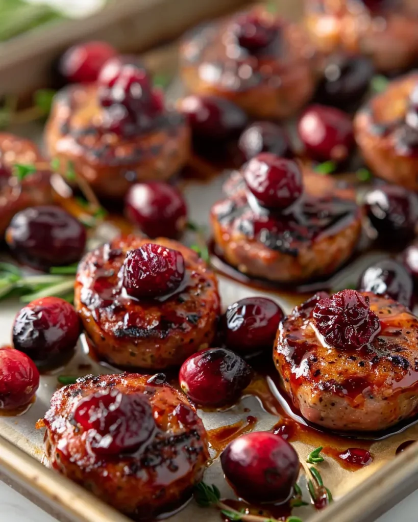 Smoked Sausage Cranberry Bites Sheet Pan Smoked Sausage Cranberry Bites