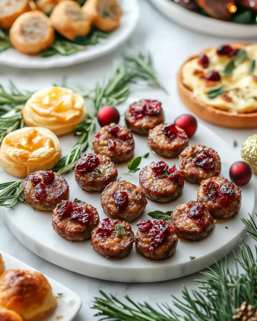 serving Smoked Sausage Cranberry Bites Sheet Pan Smoked Sausage Cranberry Bites