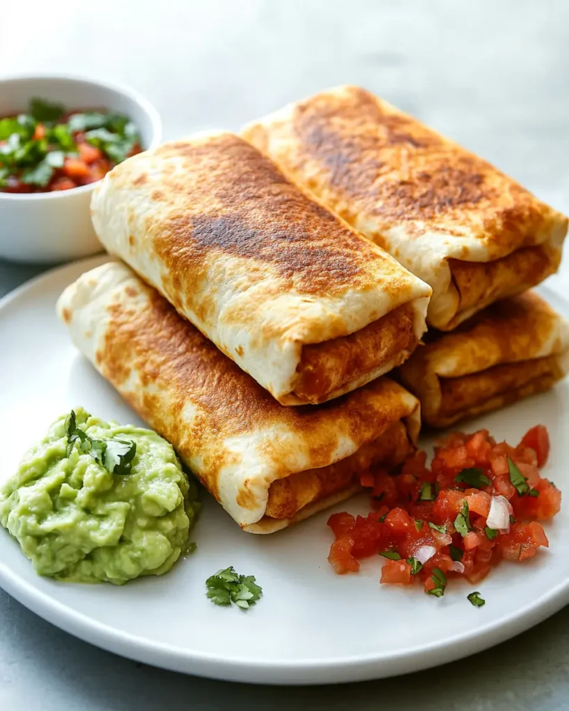 u6472731739 Golden toasted burritos stacked neatly on a white e3ce026e cd30 43bf b867 ff941074e9a5 3 Ground Chicken and Rice Burritos