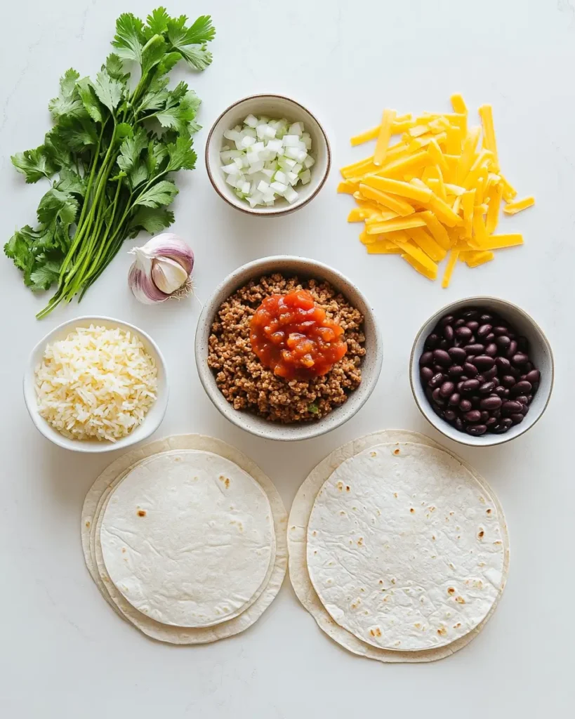 u6472731739 Ingredients for ground chicken and rice burritos 6250bc86 8646 480d a97f 205f9d93cf08 3 Ground Chicken and Rice Burritos