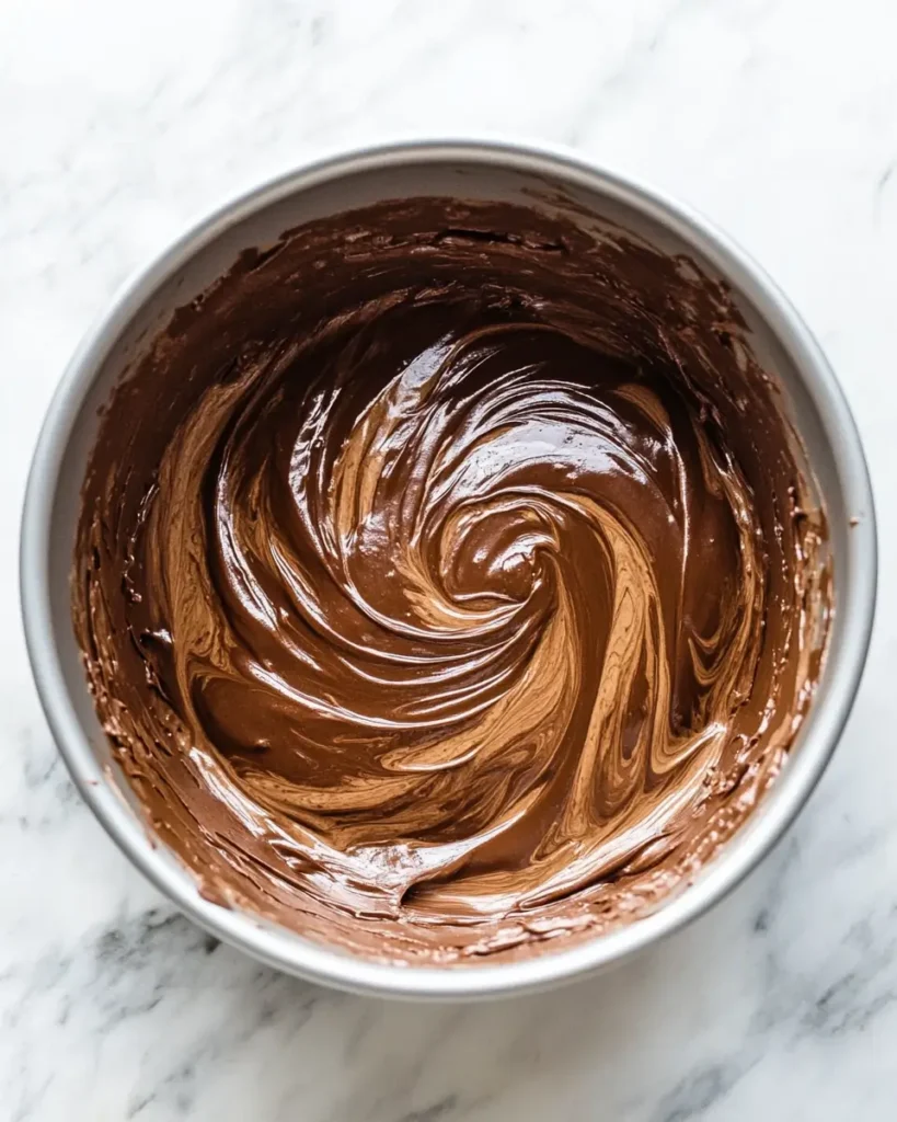 u6472731739 Swirling chocolate batter into banana cake mix in 51f20845 5a1e 4665 abdd 7fa158e46b55 3 Chocolate Swirl Banana Pudding Cake