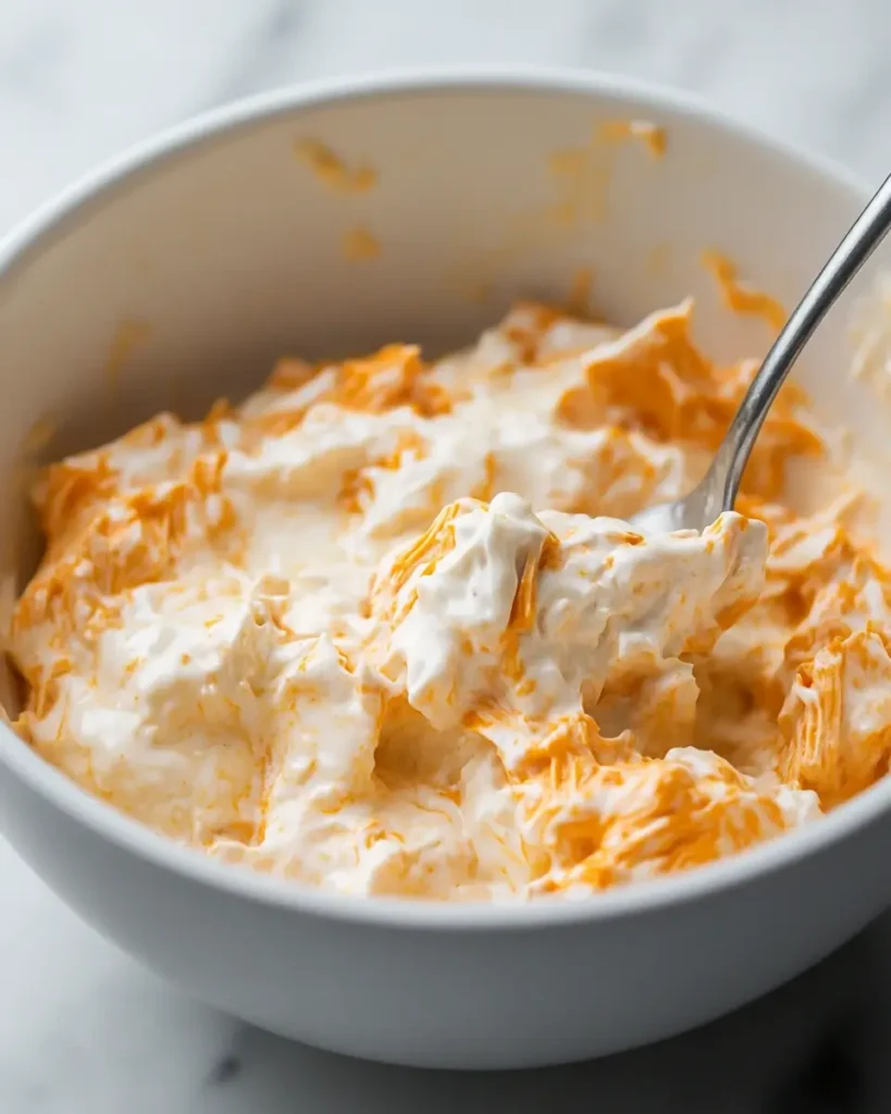 u6472731739 mixing buffalo chicken filling with cream cheese 2b49fb13 25f0 4cd2 bfec 48b69aa793a2 0 Buffalo Chicken Lasagna
