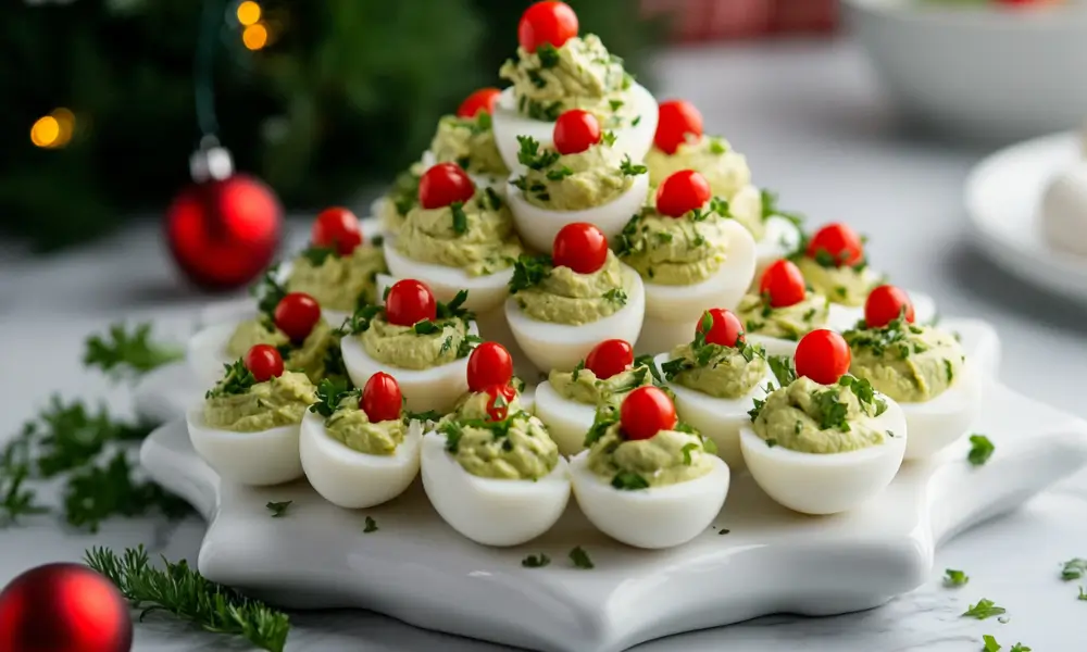 2 4 Avocado & Cilantro Deviled Egg Trees
