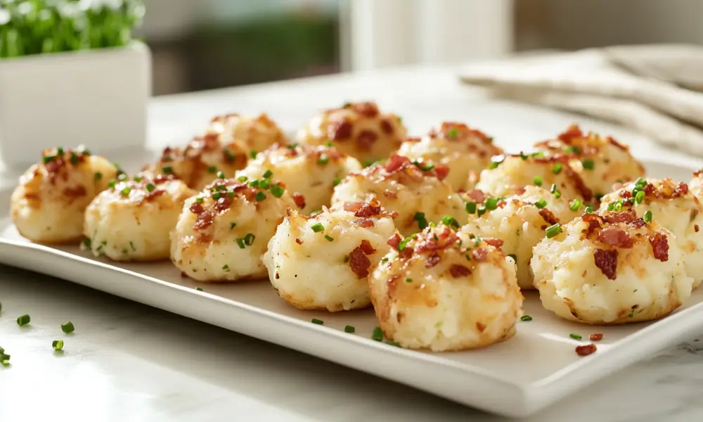3 2 Loaded Mashed Potato Bites with Chives & Bacon