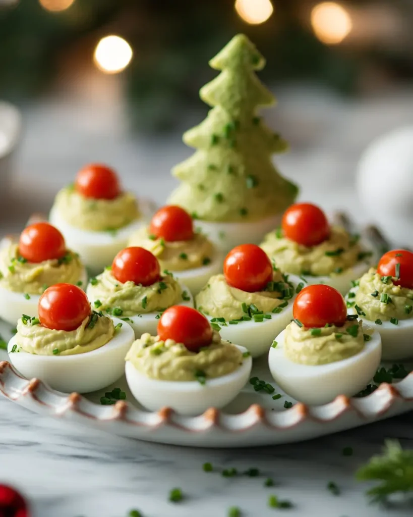 Avocado Cilantro Deviled Egg Trees recipe Avocado & Cilantro Deviled Egg Trees