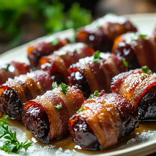 Beef Bacon Wrapped Dates with Hot Honey Sea Salt Beef Bacon Wrapped Dates with Hot Honey & Sea Salt