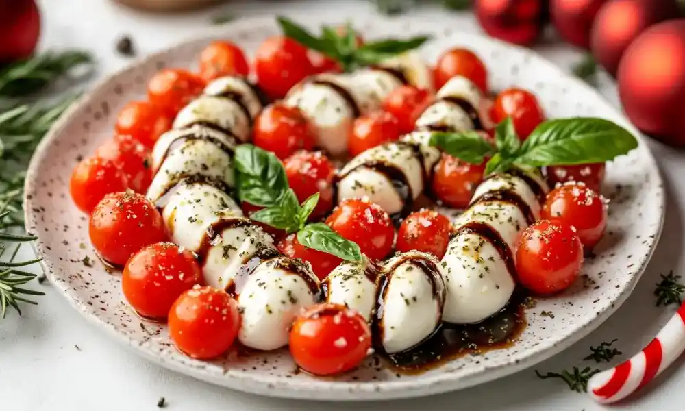 Candy Cane Caprese Board 1 Candy Cane Caprese Board