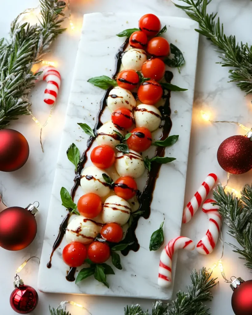 Candy Cane Caprese Board re Candy Cane Caprese Board