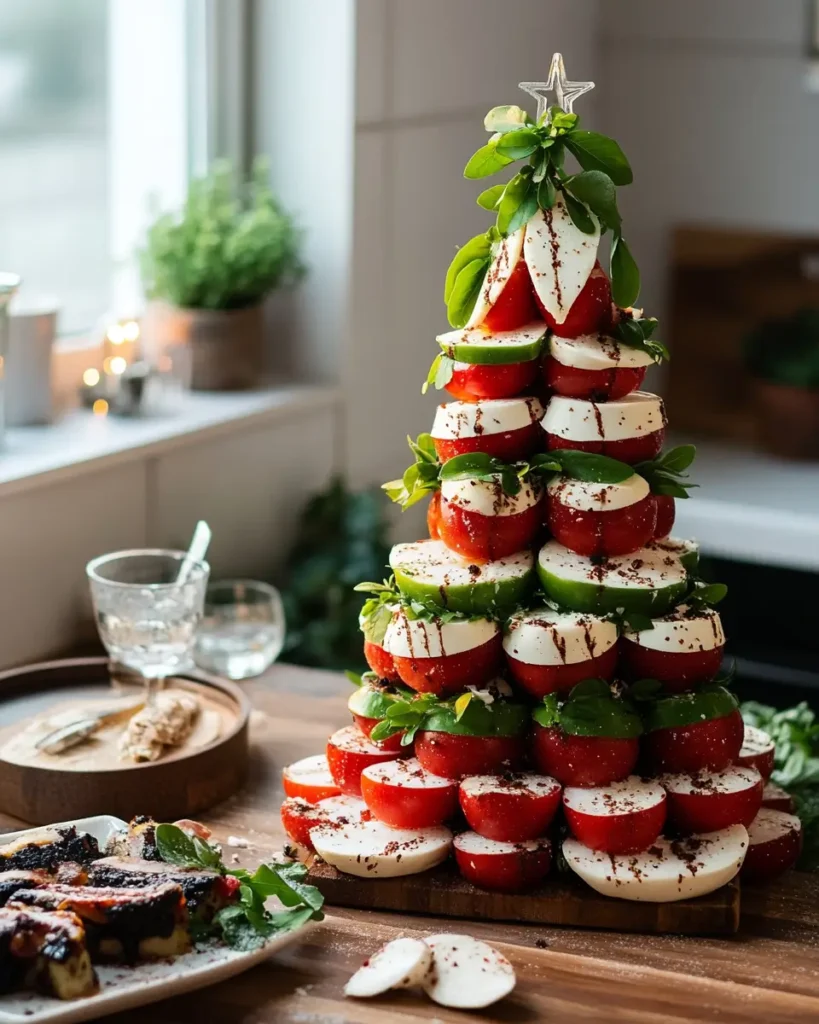 EASY Caprese Christmas Tree Caprese Christmas Tree