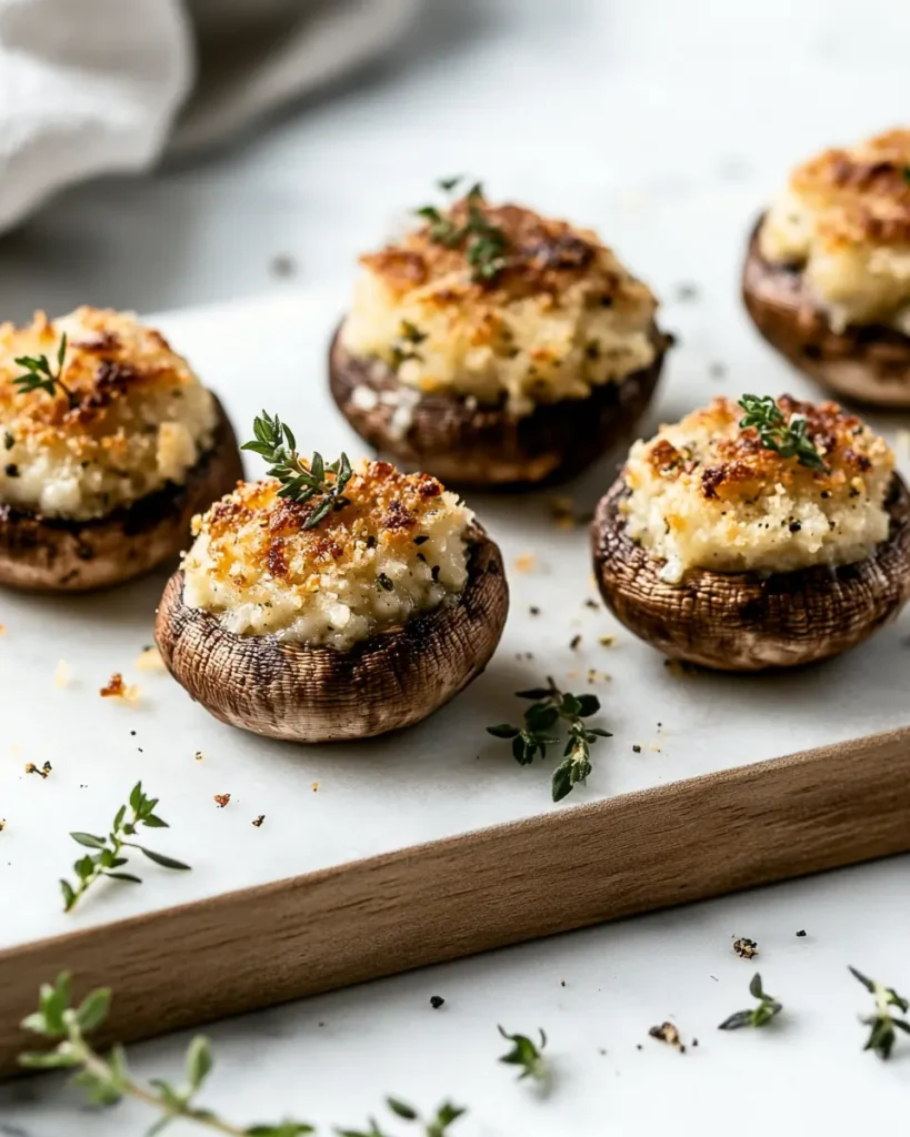 Easy Parmesan Stuffed Mushrooms with Holiday Herb Parmesan-Stuffed Mushrooms with Holiday Herbs
