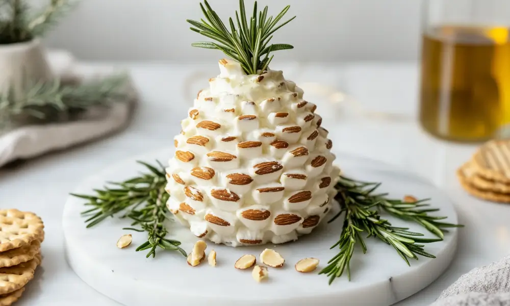 Herbed Goat Cheese Almond Pinecone 1 Herbed Goat Cheese & Almond Pinecone
