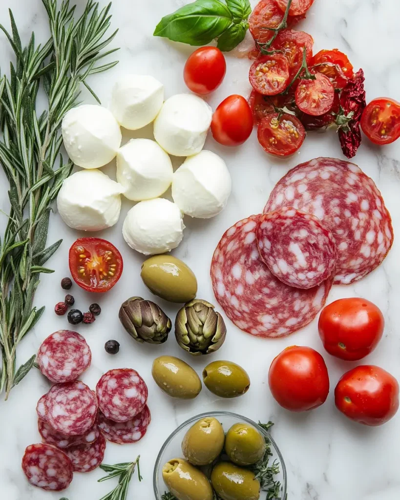 INGREDIENT FOR Antipasto Christmas Wreath Antipasto Christmas Wreath