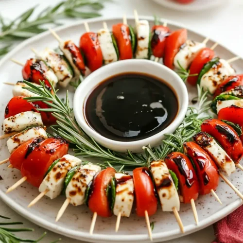 Mini Caprese Wreath Skewers for the Holidays recipe Mini Caprese Wreath Skewers