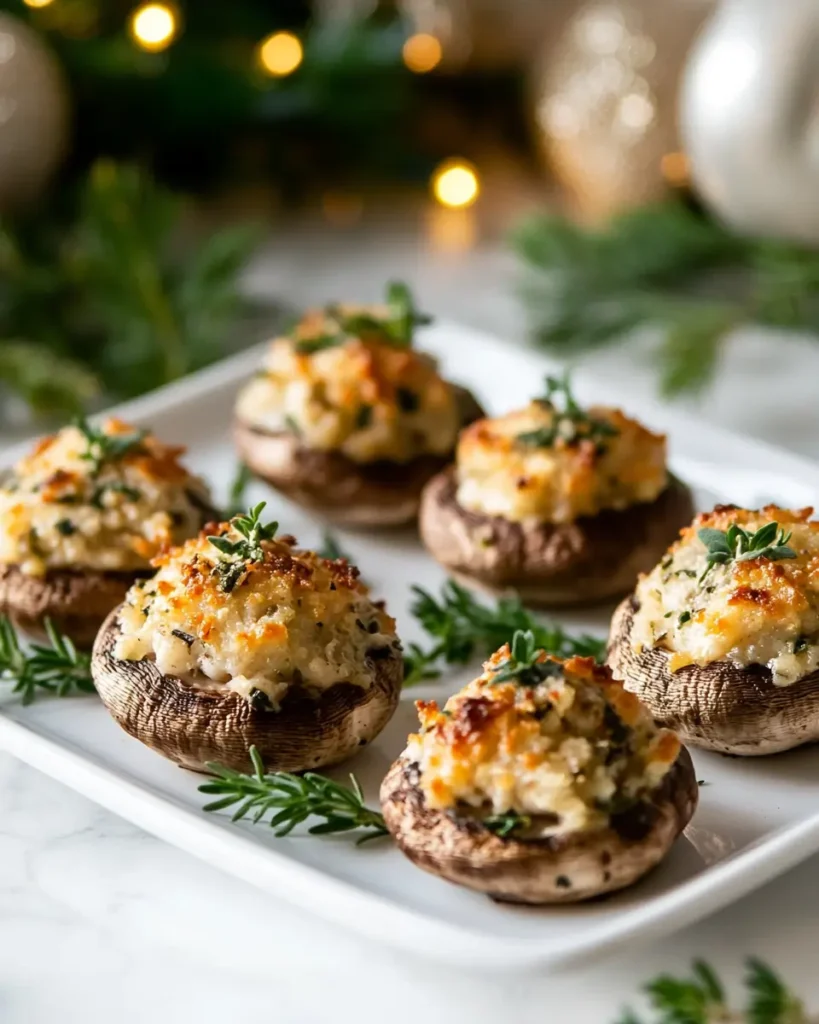 Parmesan Stuffed Mushrooms with Holiday Herbs Parmesan-Stuffed Mushrooms with Holiday Herbs