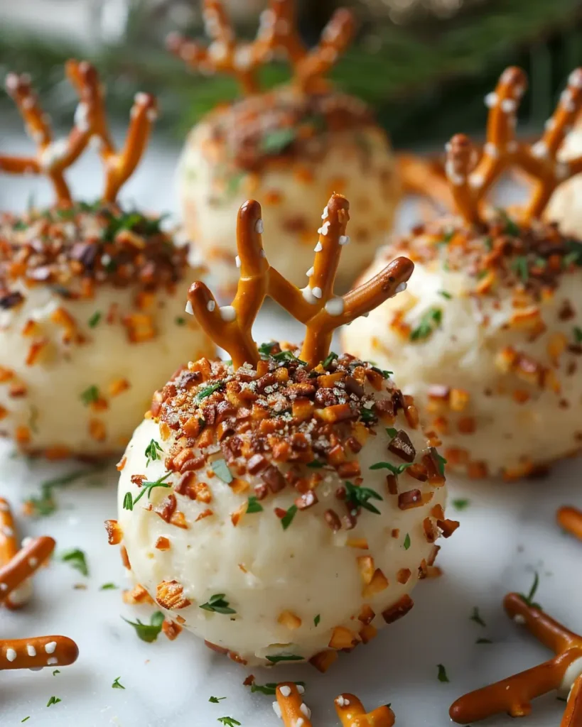 Prep Reindeer Cheese Ball Bites Reindeer Cheese Ball Bites