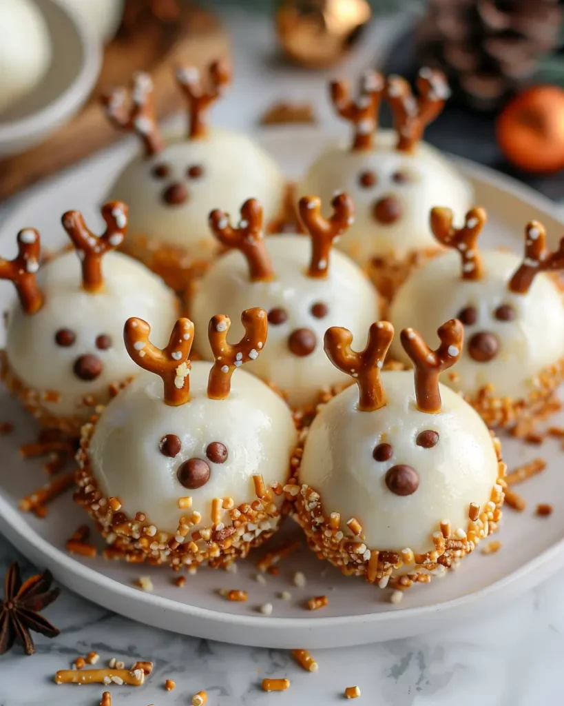 Reindeer Cheese Ball Bites Reindeer Cheese Ball Bites