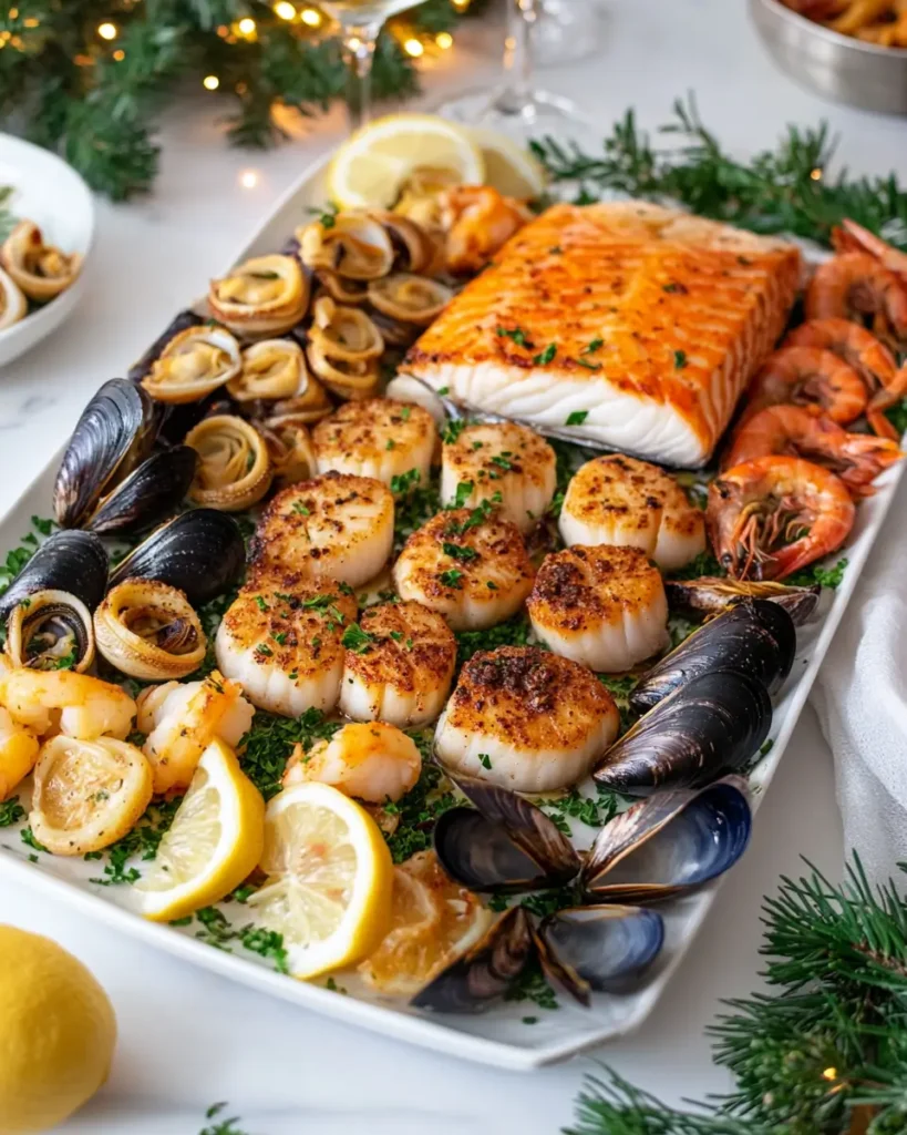 Seven Fishes for an Italian Christmas Eve Appetizer final dish Seven Fishes for an Italian Christmas Eve Appetizer