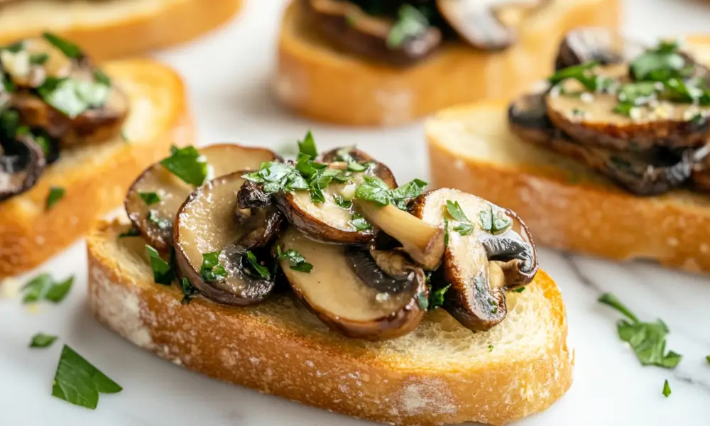 Simple Garlic Mushroom Crostini 1 Simple Garlic Mushroom Crostini