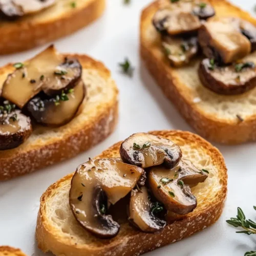 Simple Garlic Mushroom Crostini 2 Simple Garlic Mushroom Crostini