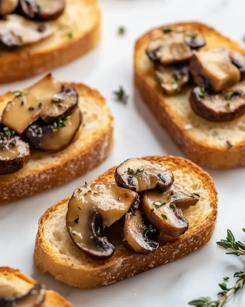 Simple Garlic Mushroom Crostini 2 Simple Garlic Mushroom Crostini