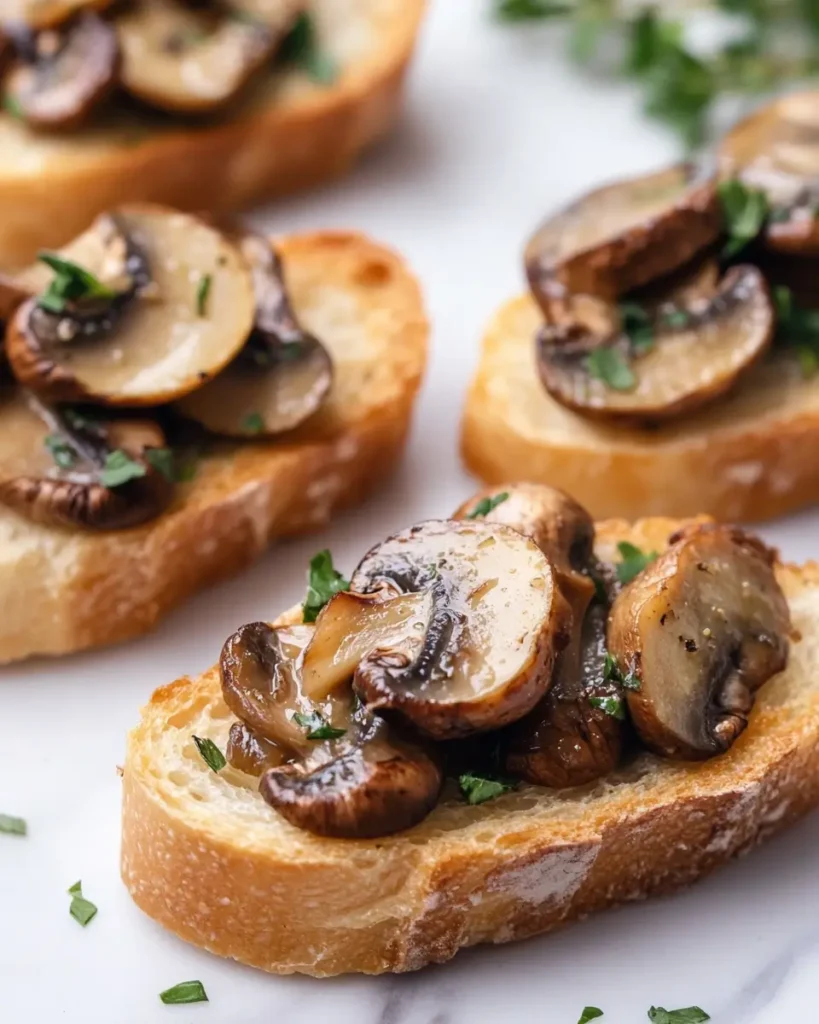 Simple Garlic Mushroom Crostini RECIPE Simple Garlic Mushroom Crostini