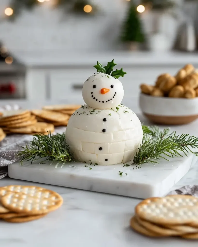 Snowman Cheese Ball Recipe EASY Snowman Cheese Ball Recipe