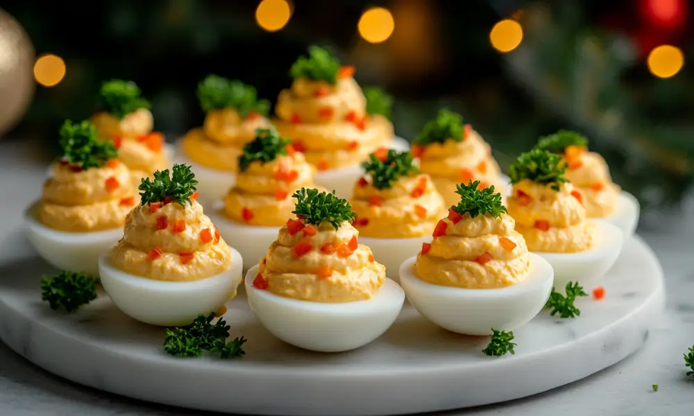 Spicy Sriracha Deviled Egg Trees 1 Spicy Sriracha Deviled Egg Trees