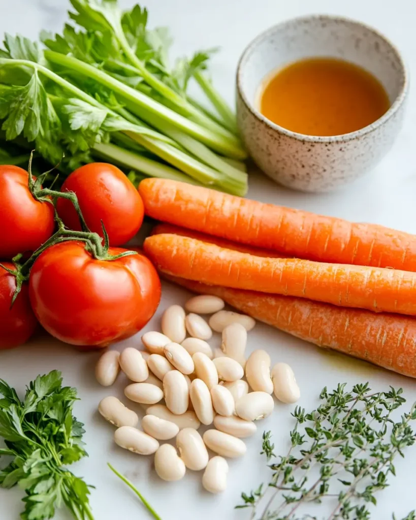 ingredient for Vegan Tomato White Bean Stew