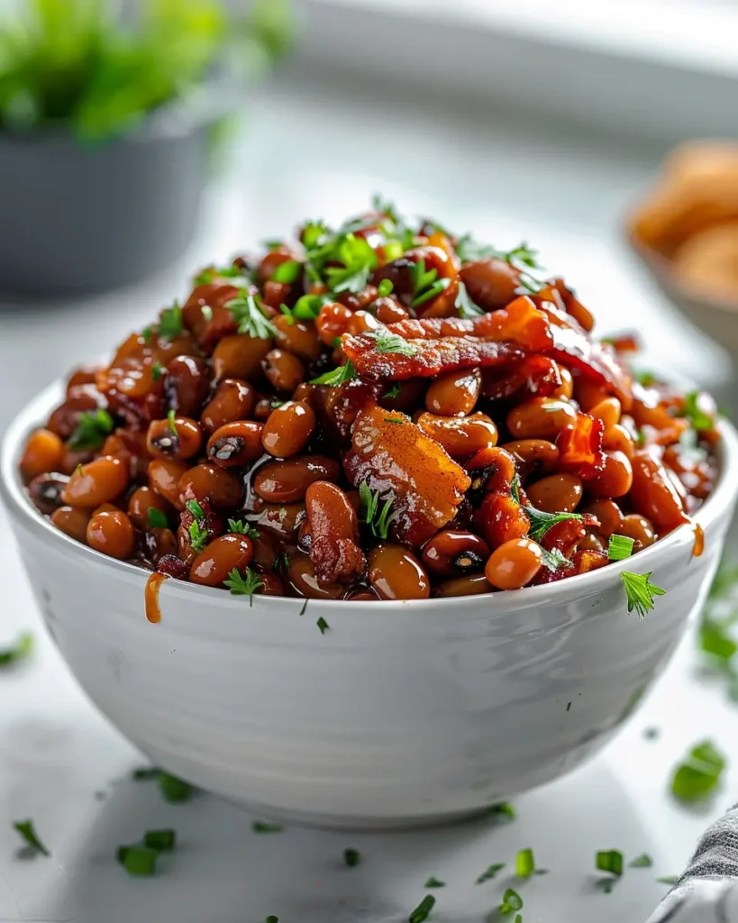 srving Maple Beef Bacon Bourbon Black Eyed Peas Maple Beef Bacon & Bourbon Black Eyed Peas