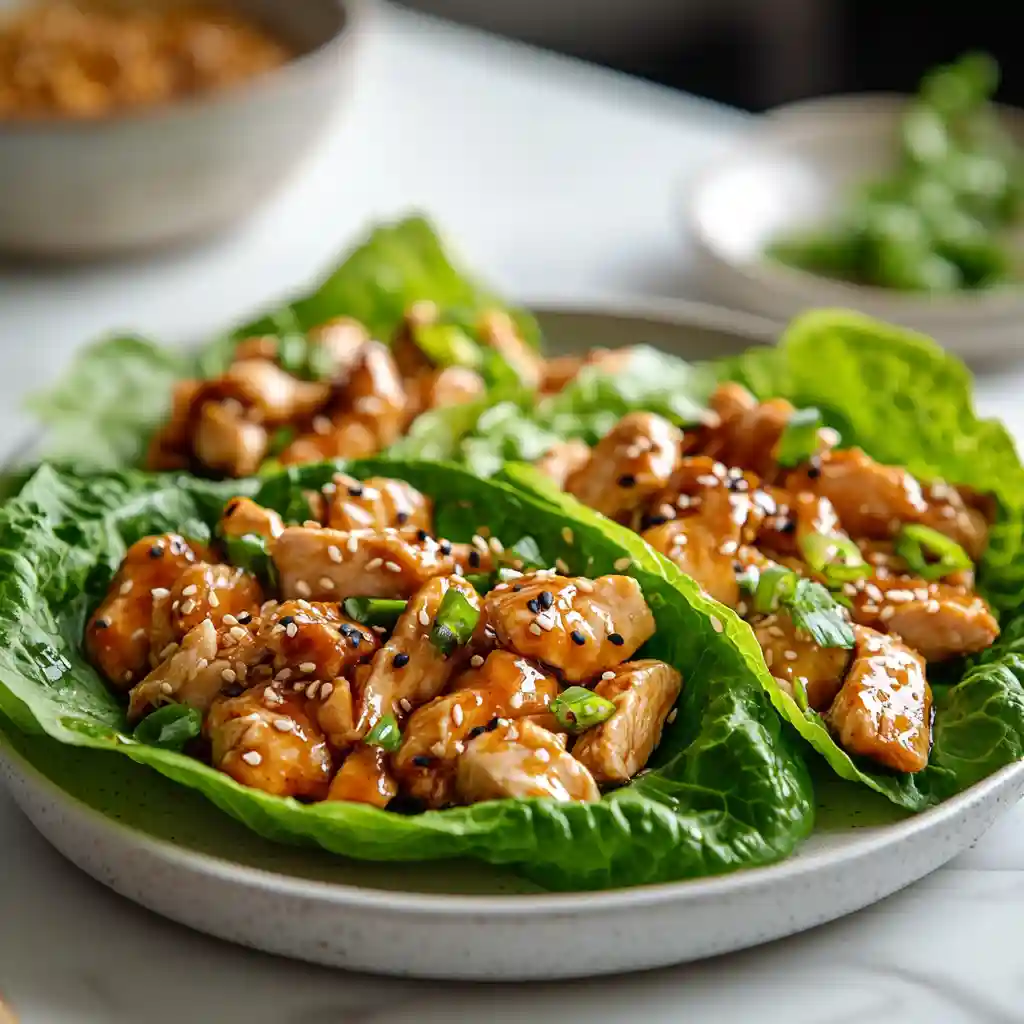 Barbecued Chinese Chicken Lettuce Wraps Barbecued Chinese Chicken Lettuce Wraps