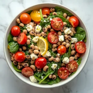 Black Eyed Pea and Spinach Salad Black Eyed Pea and Spinach Salad