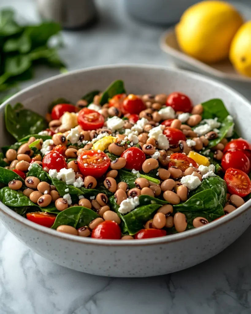 Black Eyed Pea and Spinach Salad recipe Black Eyed Pea and Spinach Salad