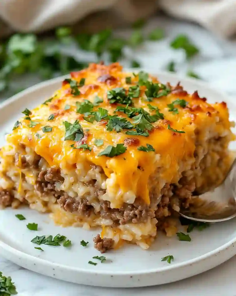 Cheesy Easy Hamburger Rice Casserole Recipe recipe Cheesy Easy Hamburger Rice Casserole Recipe
